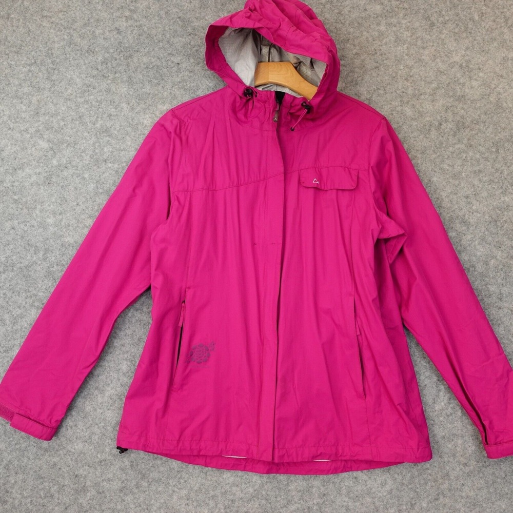 Barbie Pink Rain Jacket Womens Medium Bright Berry Full Zip Hoodie Light PARADOX
